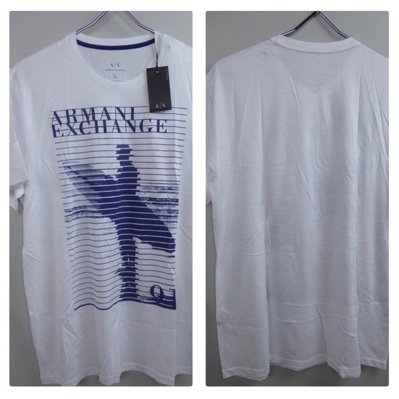 Armani Exchange AX T-Shirt Bundle NWT Graphic Slim Tees Shirts V-neck Striped - Picture 7 of 10